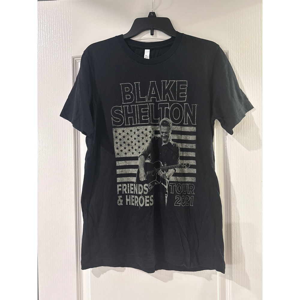 Blake Shelton Friends & Heroes Tour 2021 T-Shirt Mens Medium Black Country Music